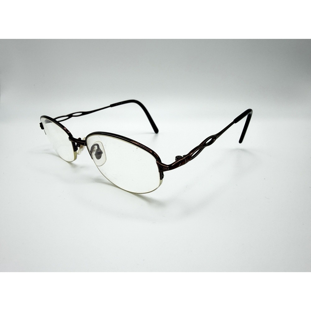 Seiko T-3036 Women's Eyeglasses Frames Only Brown Titanium 52-18-140 Half Rim